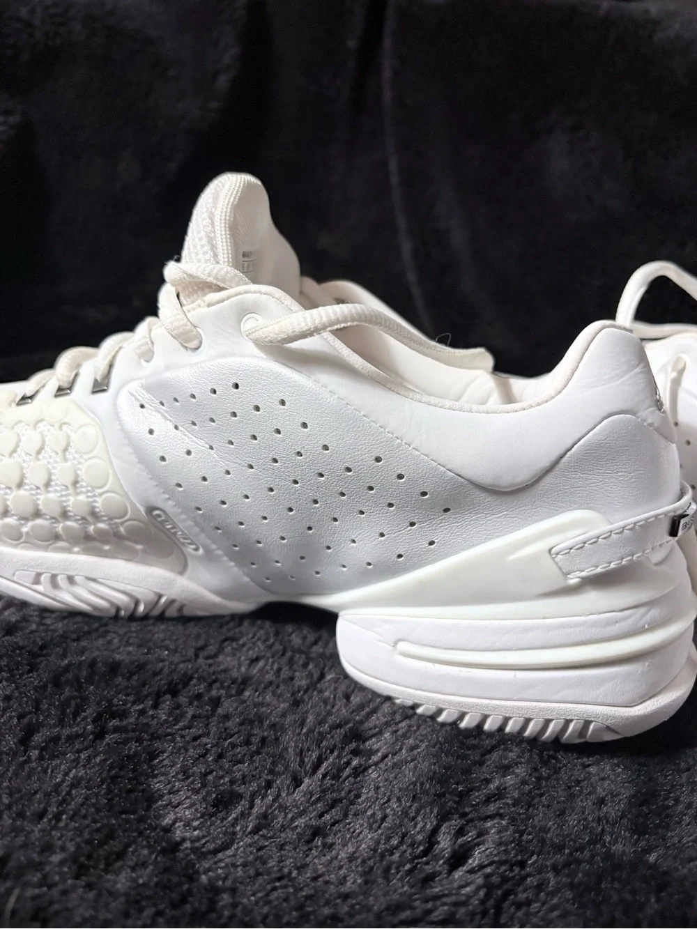 Adidas Barricade Classic Bounce Tennis Shoes White Metallic Silver Size 6